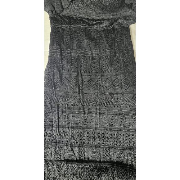 Ronny Kobo Women's Black Nova Dress Maxi Dress Stretchy Knitted Ruffle Sleeveles - Picture 12 of 13